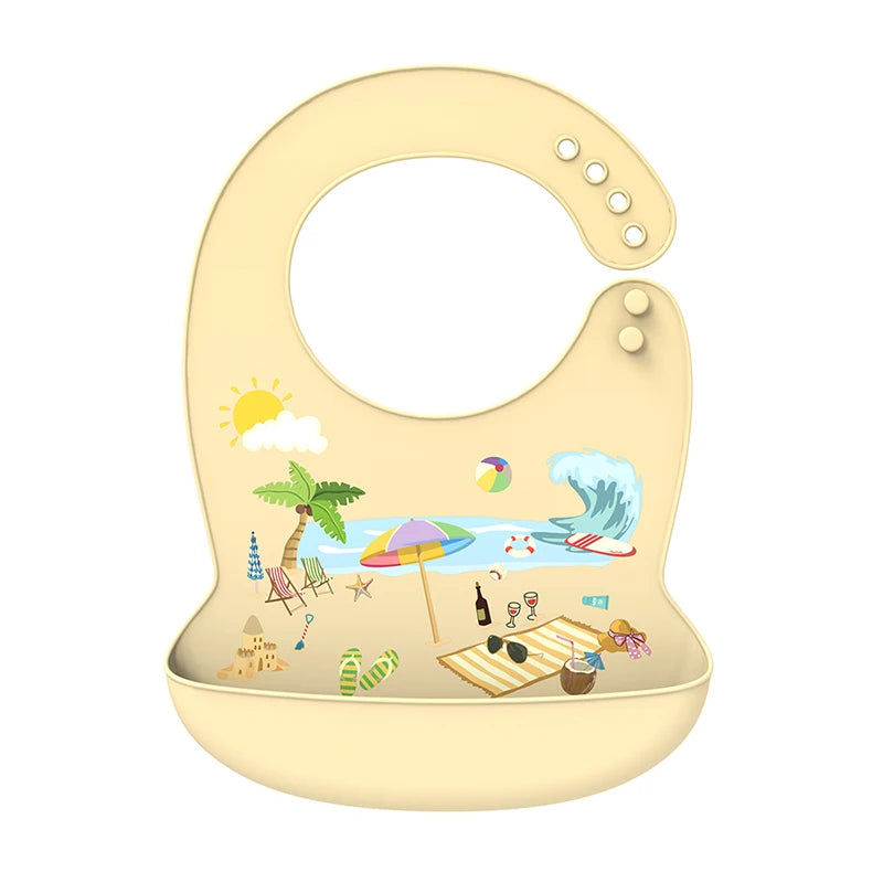 LOFCA Baby Bib – Waterproof Silicone Adjustable Cartoon Feeding Apron