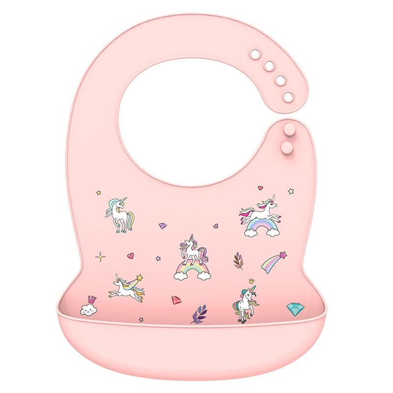 LOFCA Baby Bib – Waterproof Silicone Adjustable Cartoon Feeding Apron