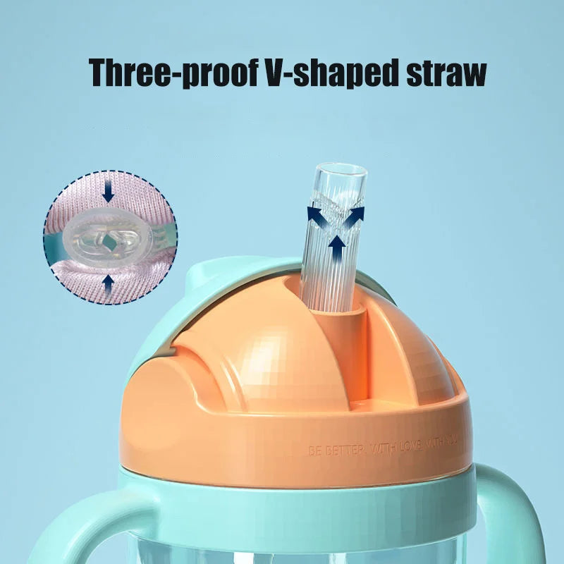 3-in-1 Leakproof Baby Sippy Cup – Spout, Straw, & Sling, 300ml