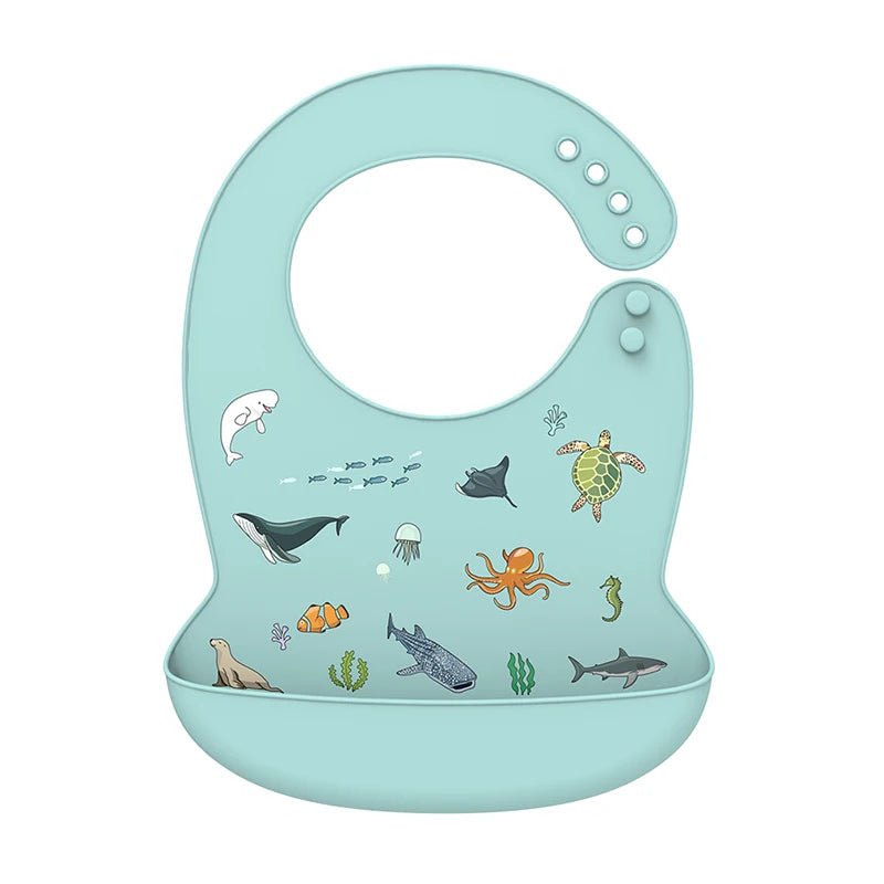 LOFCA Baby Bib – Waterproof Silicone Adjustable Cartoon Feeding Apron