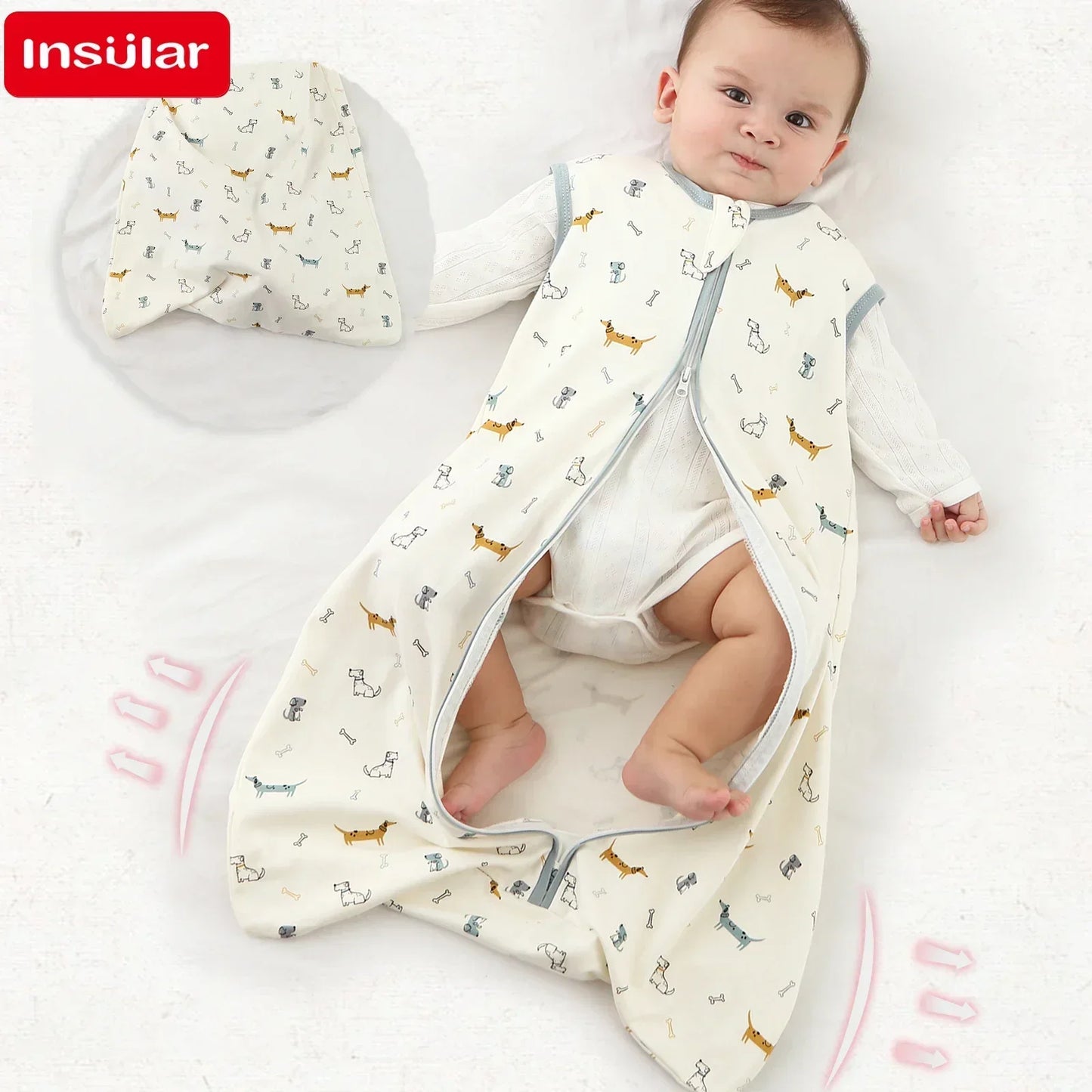 Insular Anti-Shock Baby Sleeping Bag – Lightweight Cotton Sleepwear