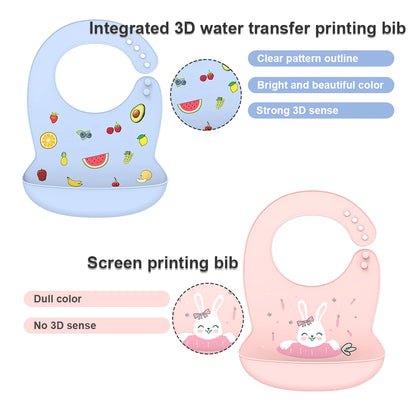 LOFCA Baby Bib – Waterproof Silicone Adjustable Cartoon Feeding Apron