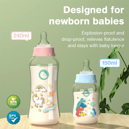 NaturalFlow Wide-Mouth Baby Bottle with Handles – BPA-Free, 150ml/240ml