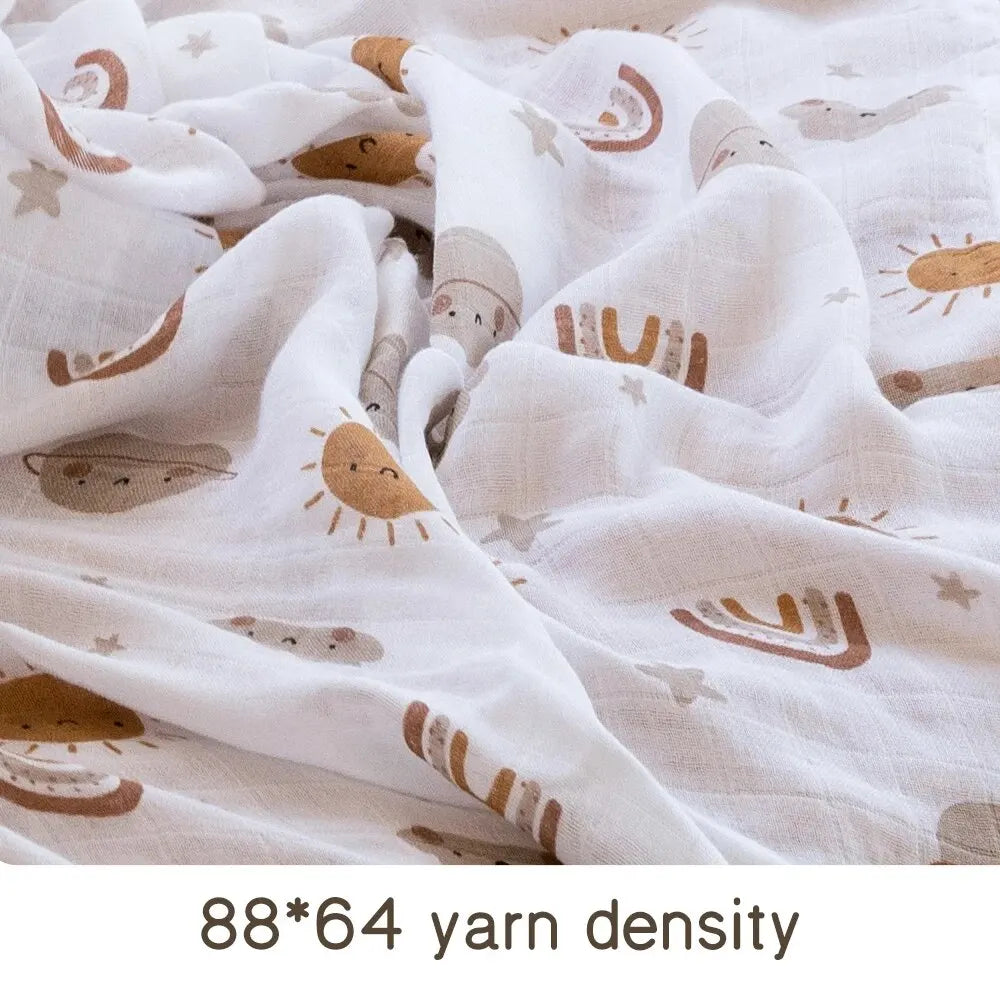 120x110cm Bamboo Cotton Baby Muslin Swaddle Blanket