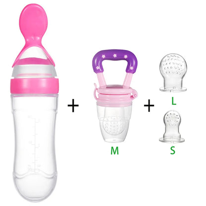 4Pc Baby Silicone Food &amp; Milk Feeder Set